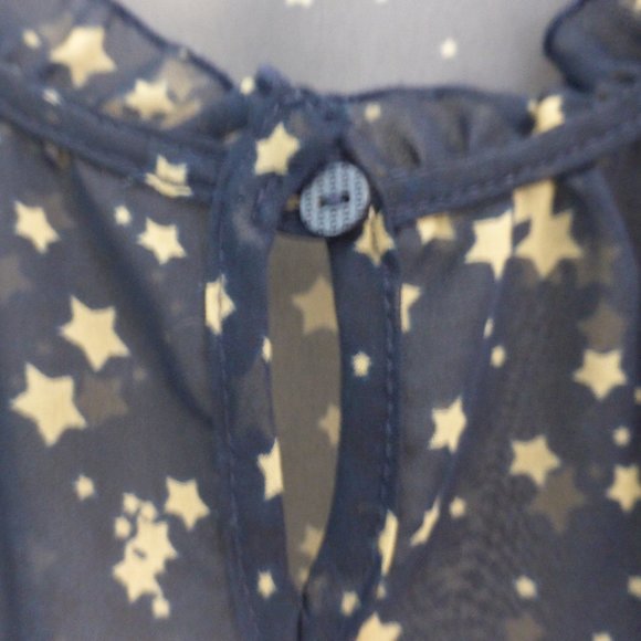 ESPRIT | small | Stars & Dot Print Sheer Blouse | Drawstring Waistband | GUC - Picture 4 of 7